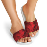 Red Blood Print White Slide Sandals
