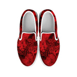 Red Blood Print White Slip On Shoes