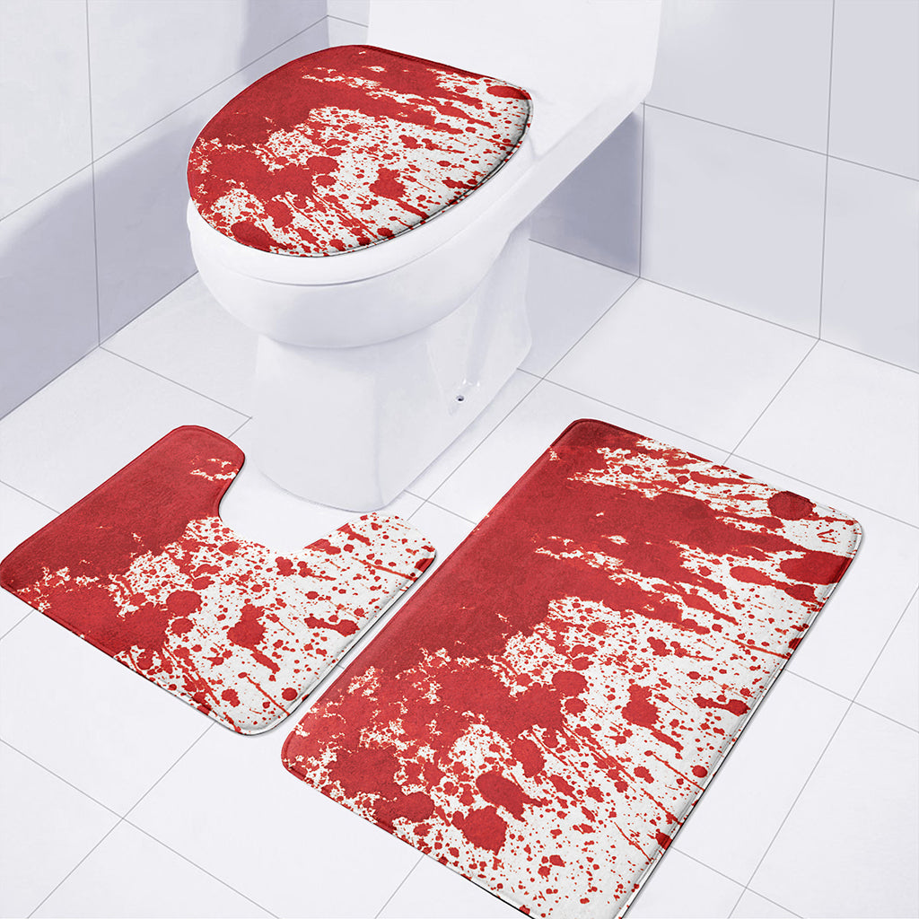 Red Blood Stains Print 3 Piece Bath Mat Set