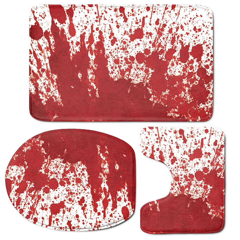 Red Blood Stains Print 3 Piece Bath Mat Set