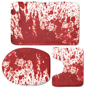 Red Blood Stains Print 3 Piece Bath Mat Set