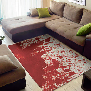 Red Blood Stains Print Area Rug