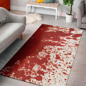 Red Blood Stains Print Area Rug