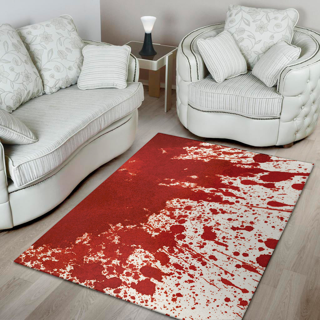 Red Blood Stains Print Area Rug