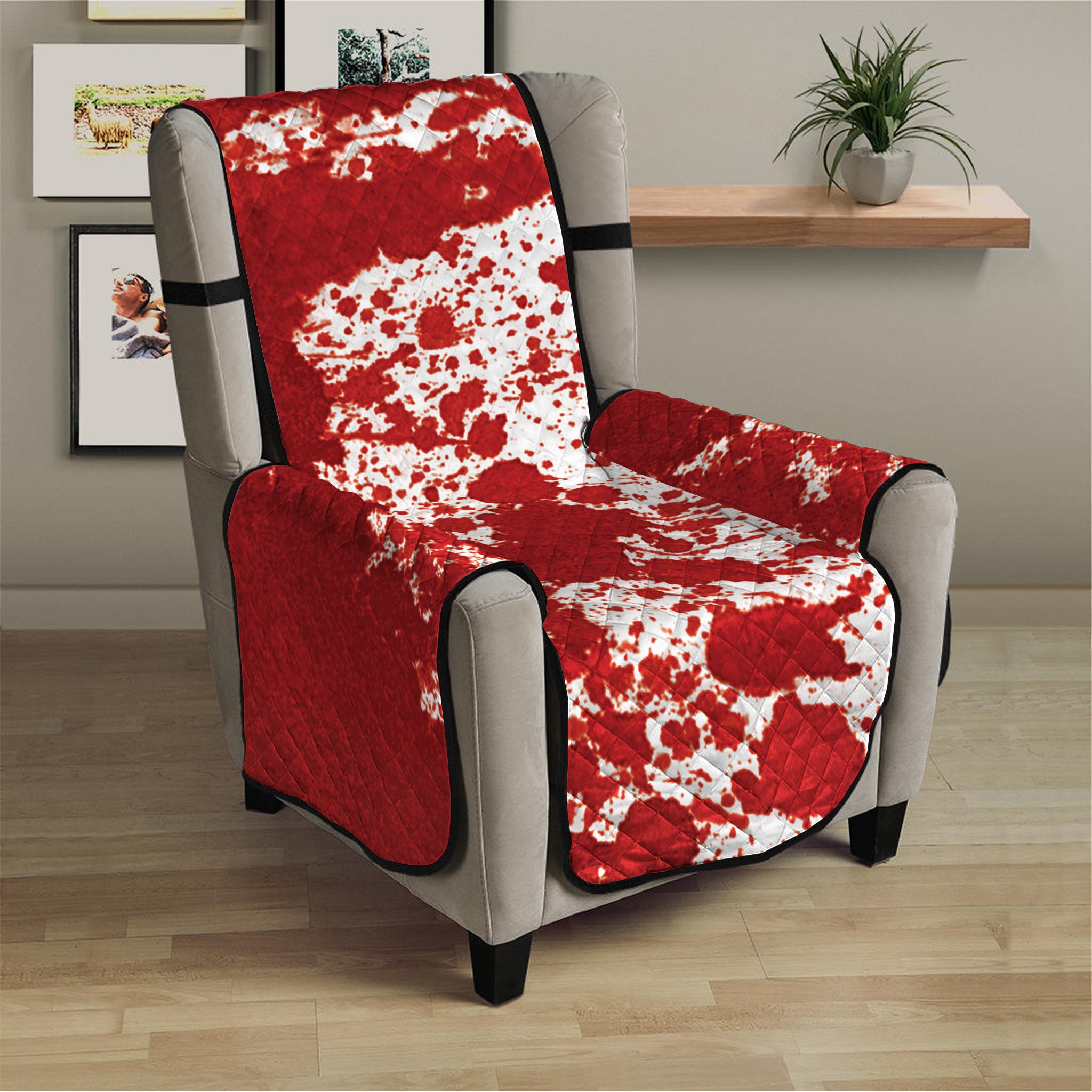 Red Blood Stains Print Armchair Protector