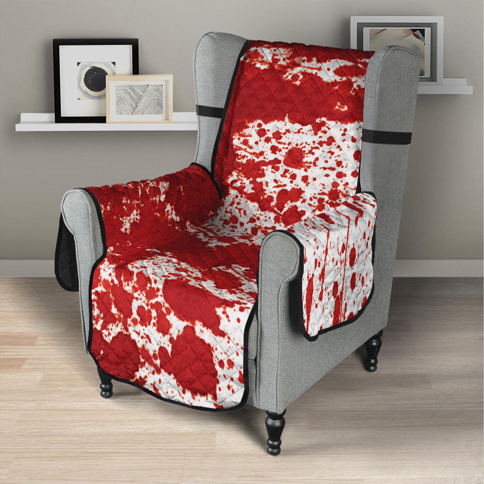 Red Blood Stains Print Armchair Protector