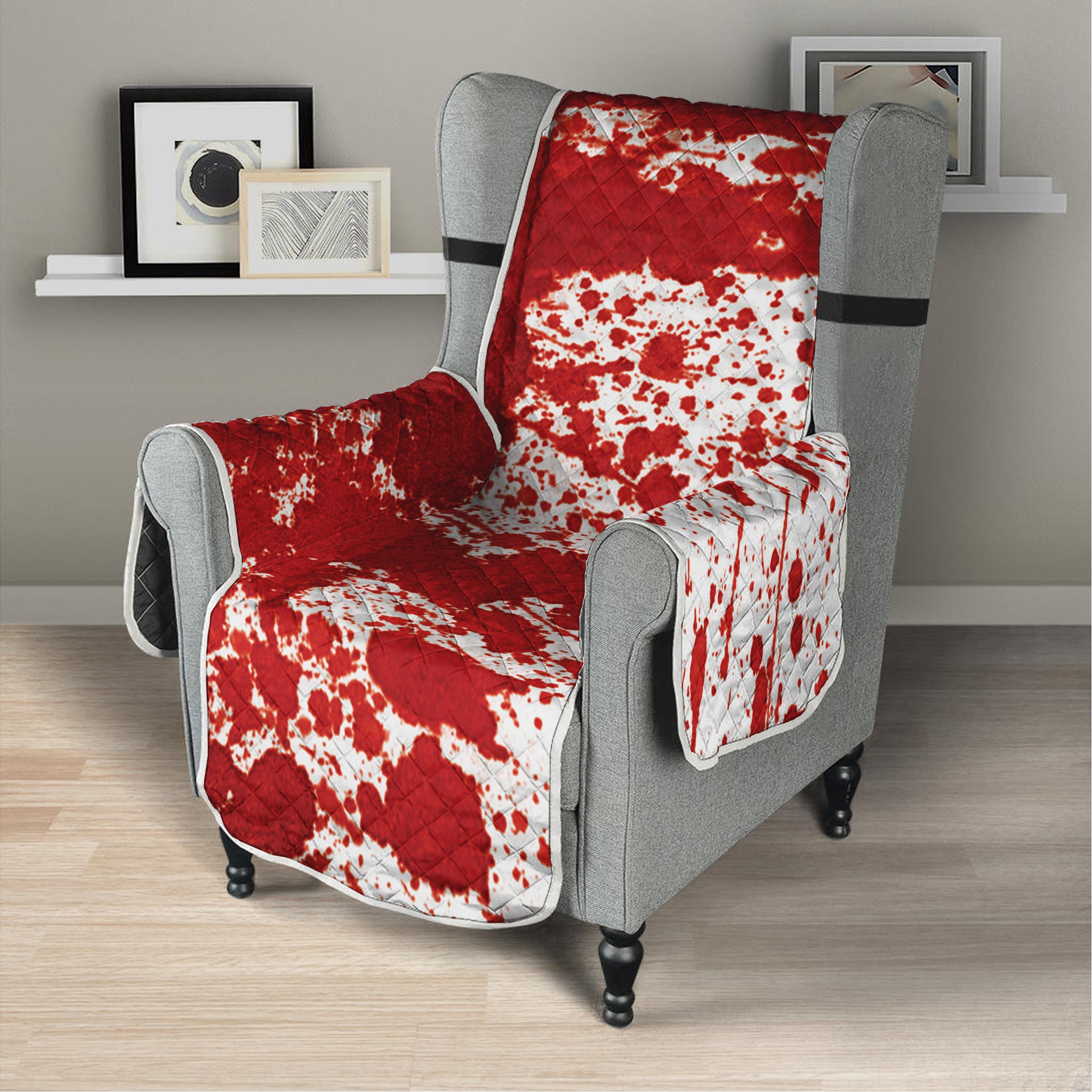 Red Blood Stains Print Armchair Protector