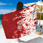Red Blood Stains Print Beach Sarong Wrap