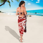 Red Blood Stains Print Beach Sarong Wrap
