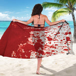 Red Blood Stains Print Beach Sarong Wrap