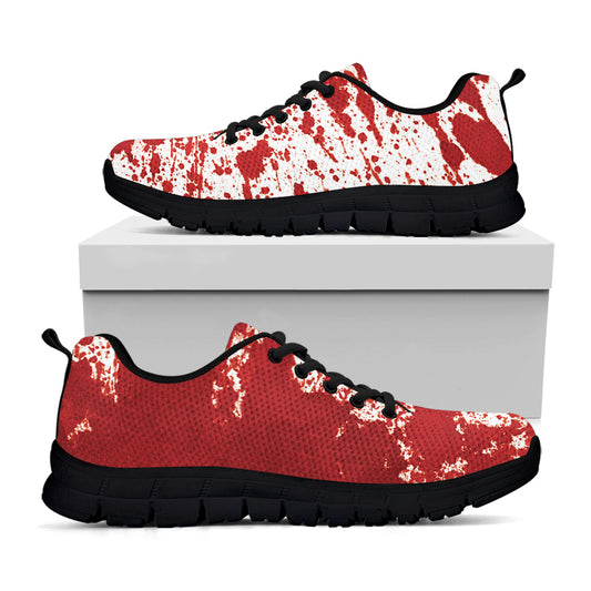 Red Blood Stains Print Black Sneakers