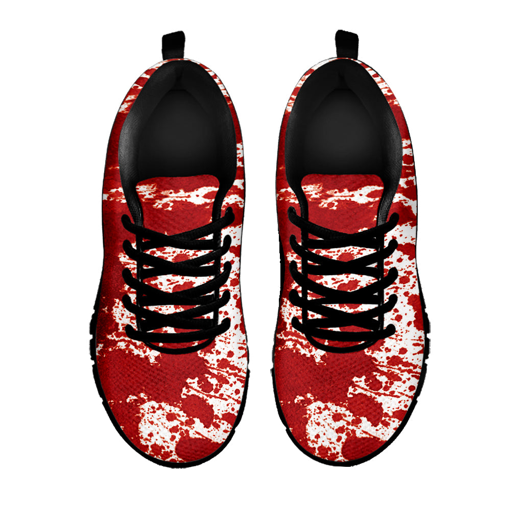 Red Blood Stains Print Black Sneakers