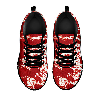 Red Blood Stains Print Black Sneakers
