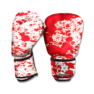 Red Blood Stains Print Boxing Gloves