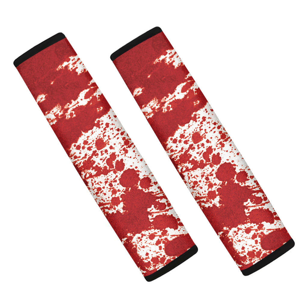 Red Blood Stains Print Car Seat Belt Covers