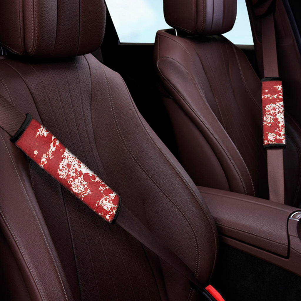 Red Blood Stains Print Car Seat Belt Covers