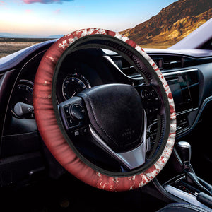 Red Blood Stains Print Car Steering Wheel Cover