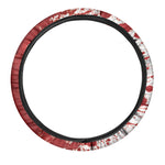 Red Blood Stains Print Car Steering Wheel Cover