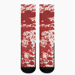 Red Blood Stains Print Crew Socks
