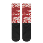 Red Blood Stains Print Crew Socks