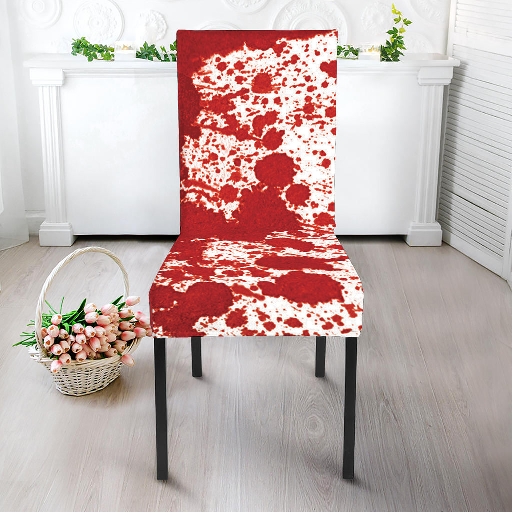 Red Blood Stains Print Dining Chair Slipcover