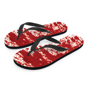 Red Blood Stains Print Flip Flops