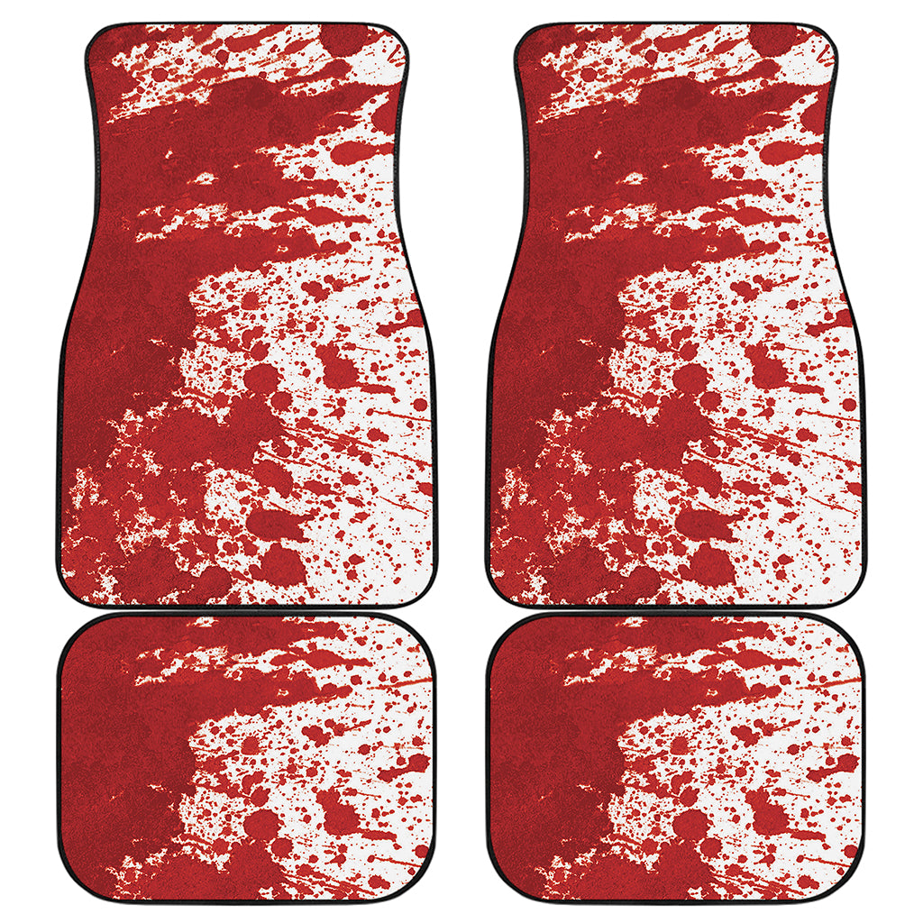 Red Blood Stains Print Front and Back Car Floor Mats