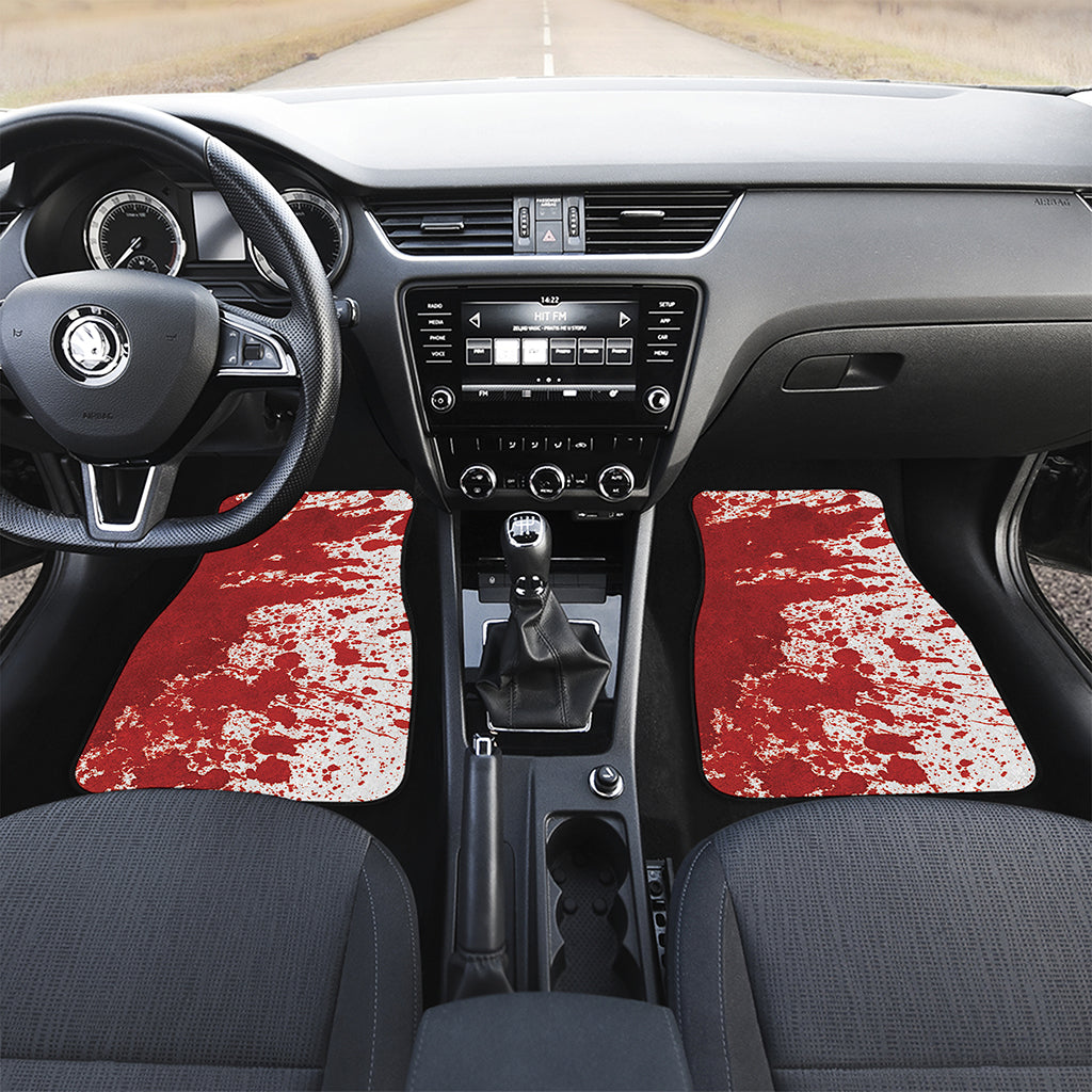 Red Blood Stains Print Front and Back Car Floor Mats