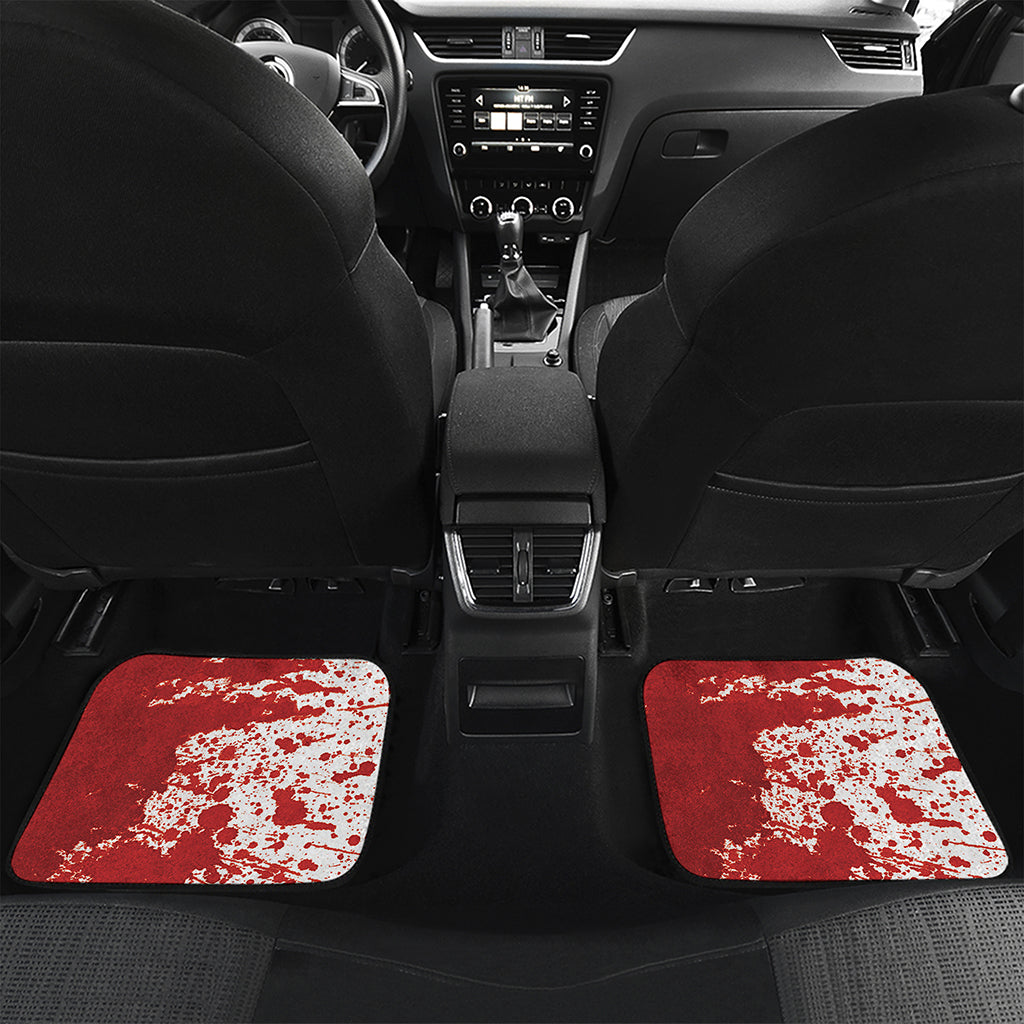 Red Blood Stains Print Front and Back Car Floor Mats