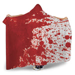 Red Blood Stains Print Hooded Blanket