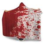 Red Blood Stains Print Hooded Blanket