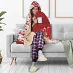 Red Blood Stains Print Hooded Blanket