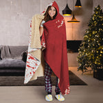 Red Blood Stains Print Hooded Blanket
