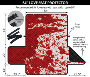 Red Blood Stains Print Loveseat Protector