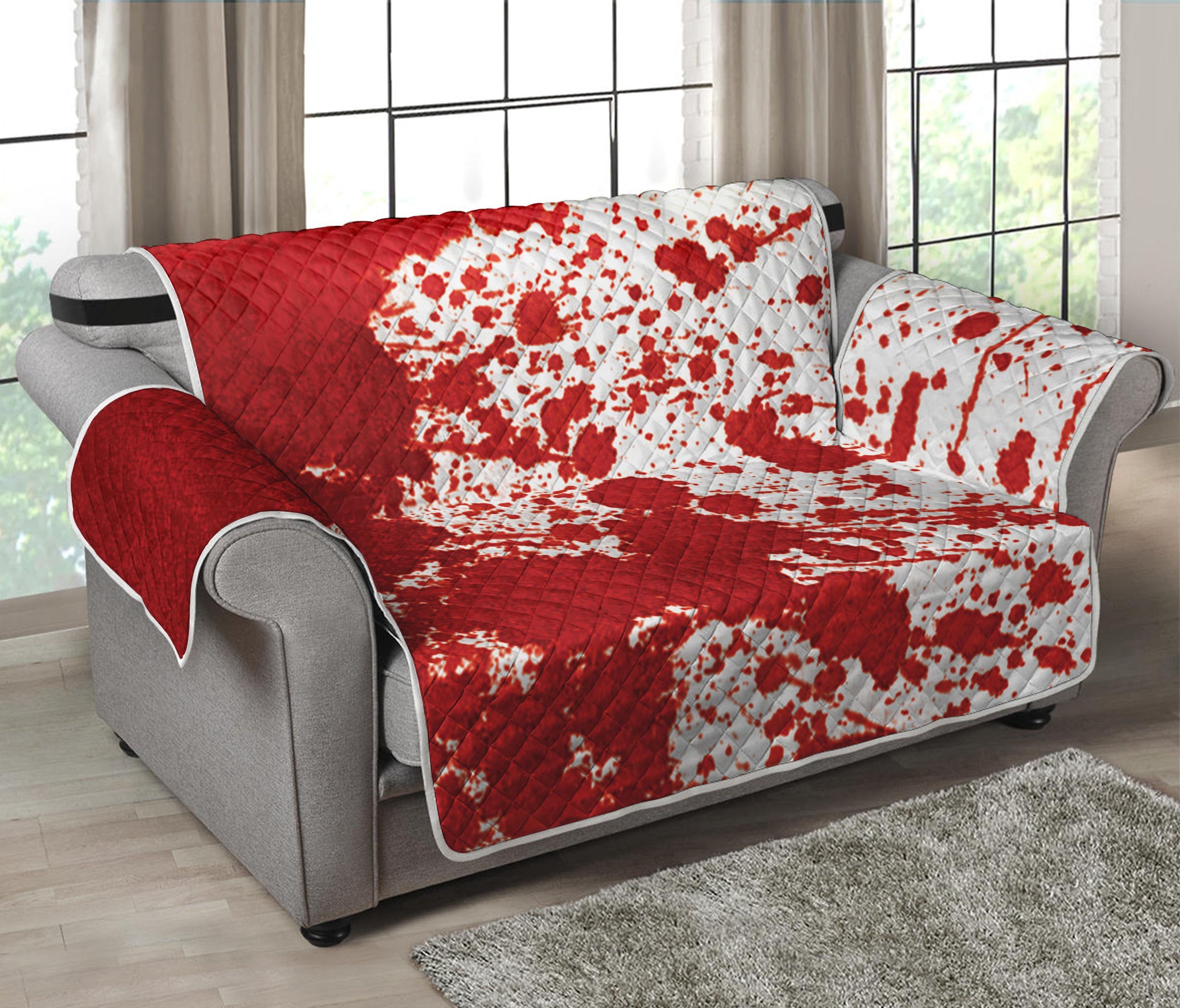 Red Blood Stains Print Loveseat Protector