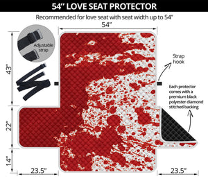 Red Blood Stains Print Loveseat Protector