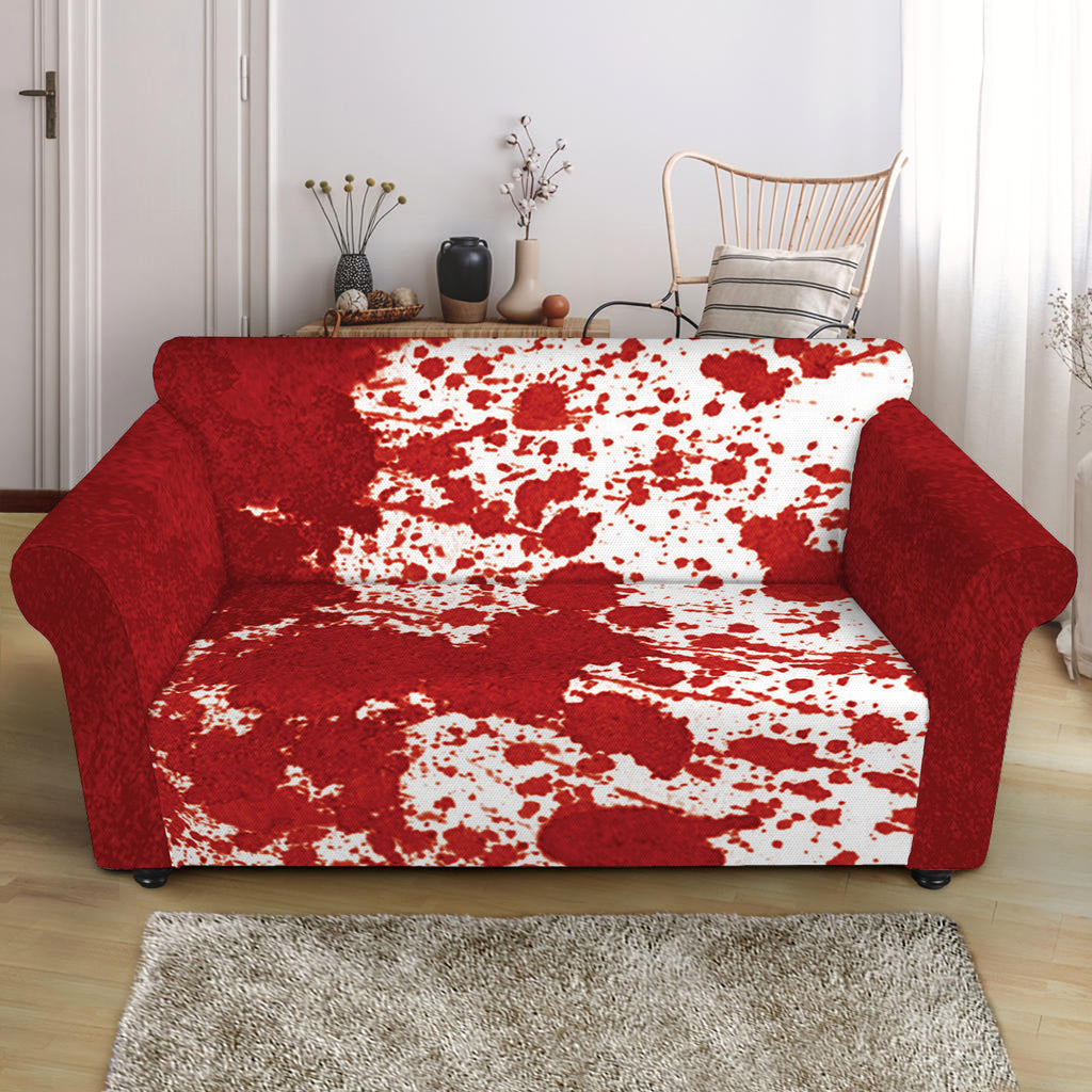 Red Blood Stains Print Loveseat Slipcover