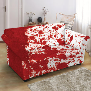 Red Blood Stains Print Loveseat Slipcover