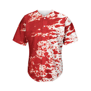 Red Blood Stains Print Men's Baseball Jersey