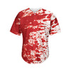 Red Blood Stains Print Men's Baseball Jersey