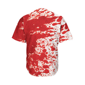 Red Blood Stains Print Men's Baseball Jersey