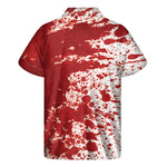 Red Blood Stains Print Men's Short Sleeve Shirt