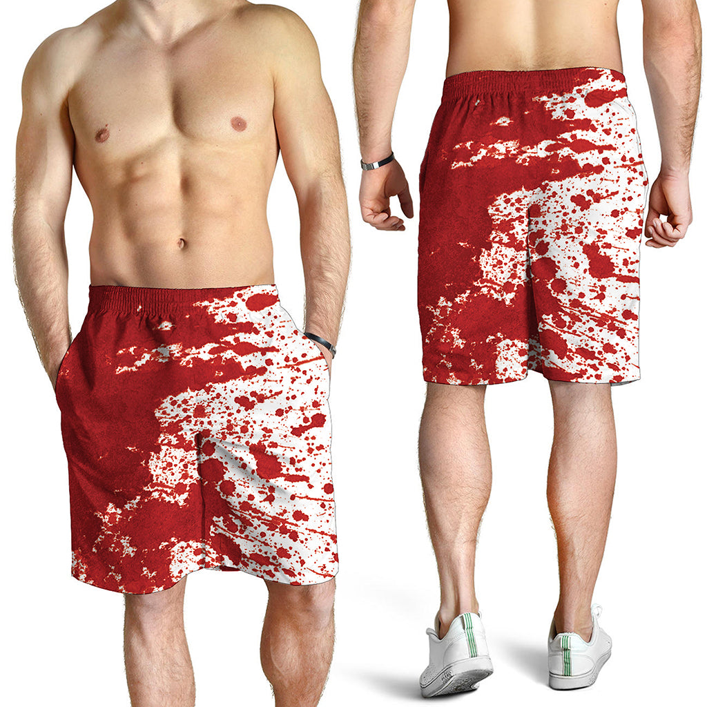 Red Blood Stains Print Men's Shorts