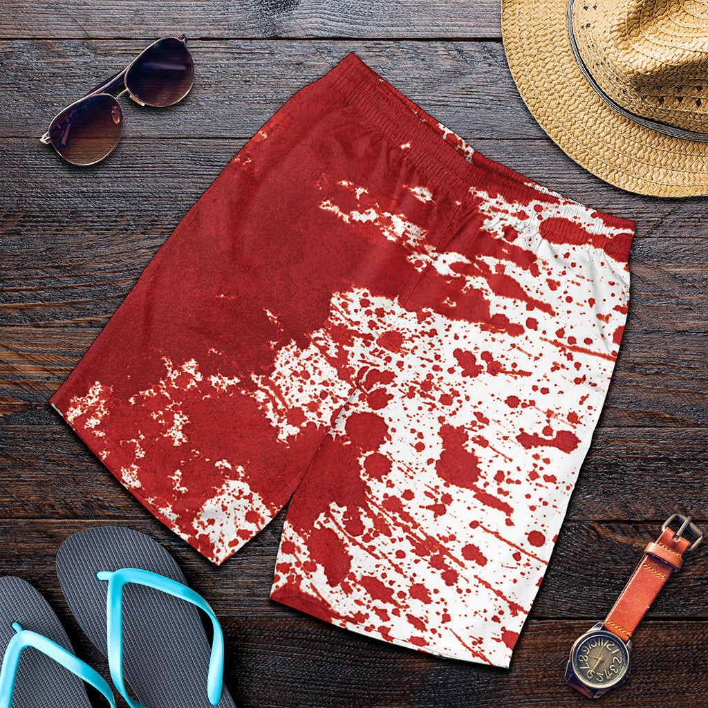 Red Blood Stains Print Men's Shorts