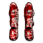 Red Blood Stains Print Muay Thai Shin Guard