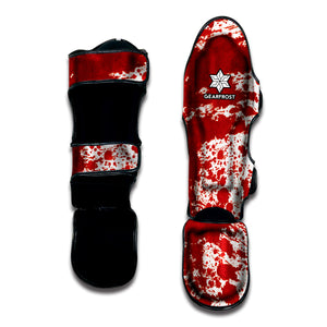 Red Blood Stains Print Muay Thai Shin Guard