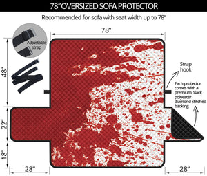 Red Blood Stains Print Oversized Sofa Protector