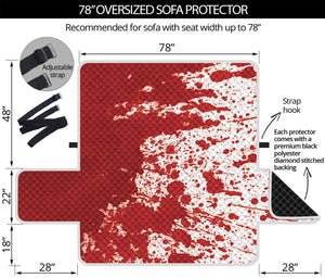 Red Blood Stains Print Oversized Sofa Protector