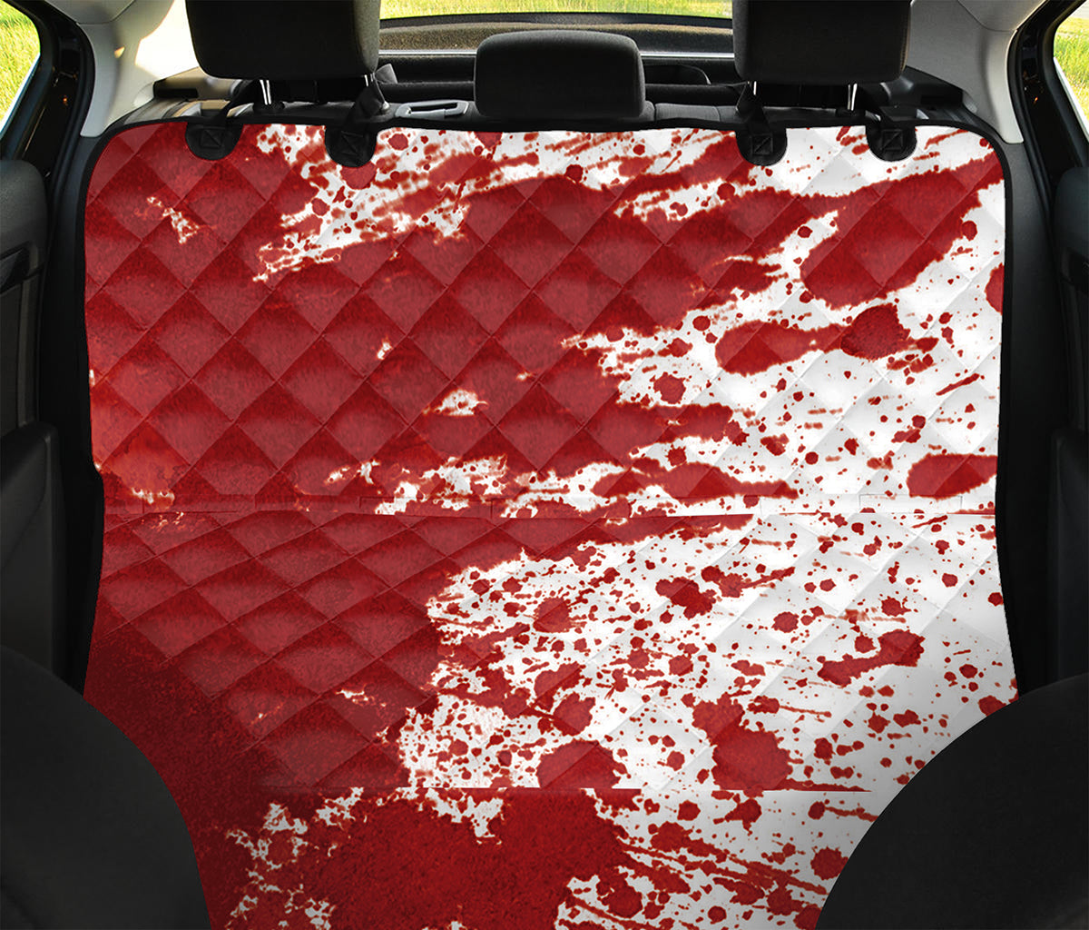 Red Blood Stains Print Pet Car Back Seat Cover