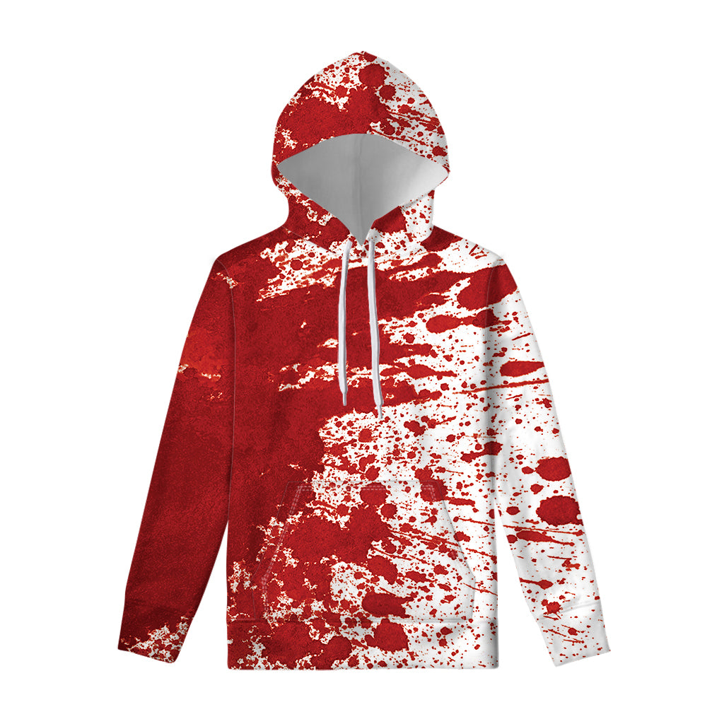 Red Blood Stains Print Pullover Hoodie